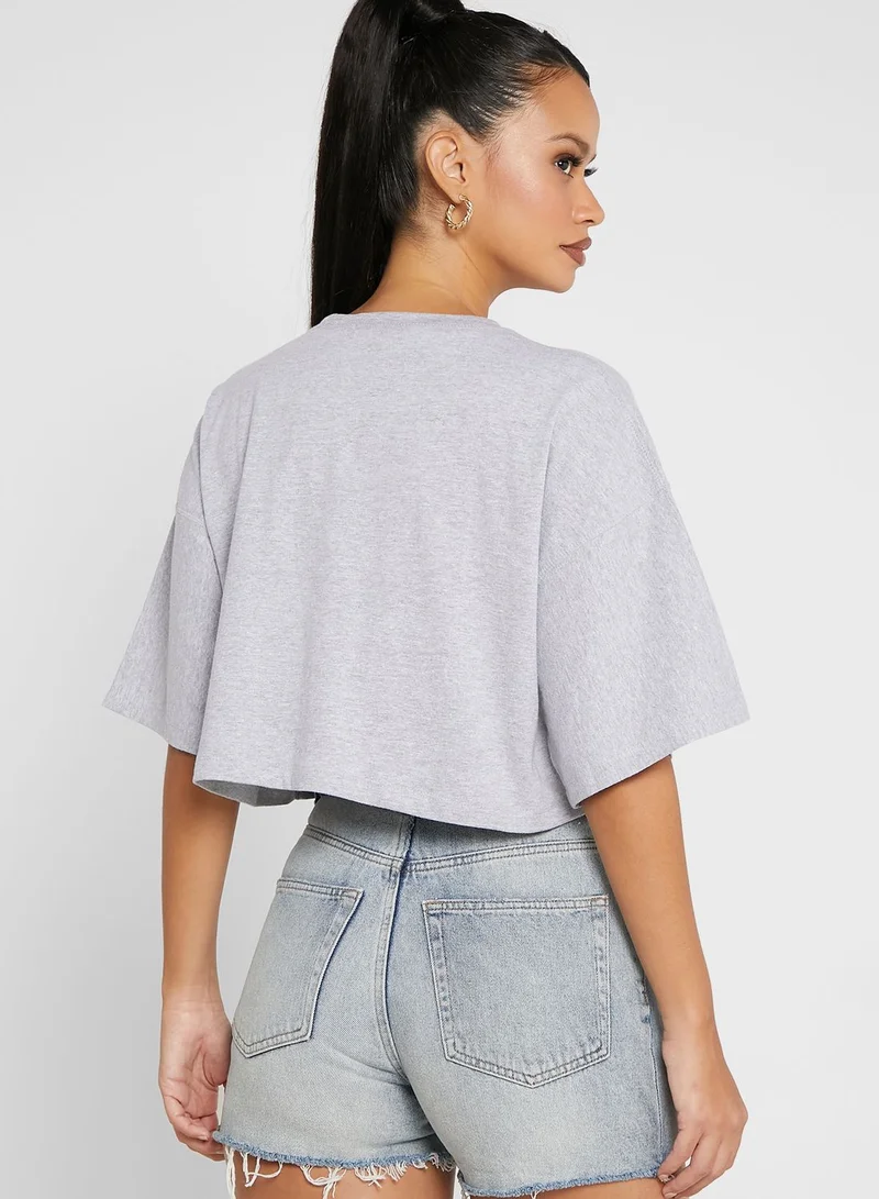 Missguided 2 Pack Drop Shoulder Oversized Crop Top