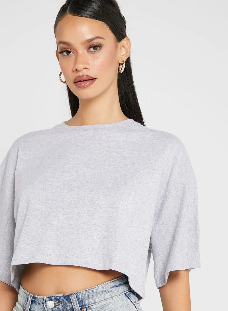 Missguided 2 Pack Drop Shoulder Oversized Crop Top
