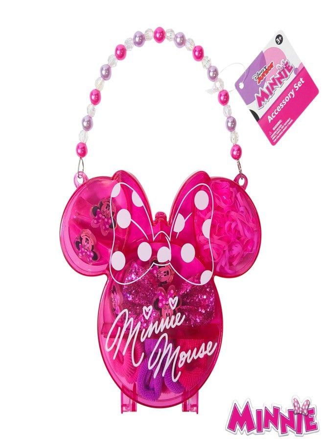 LUV HER Disney Minnie Mouse Hair Accessory Case for Girls with Clips, Elastics, Bows, and Terry, Ages 3+ - Image 4