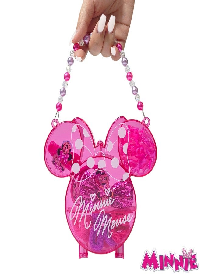 LUV HER Disney Minnie Mouse Hair Accessory Case for Girls with Clips, Elastics, Bows, and Terry, Ages 3+ - Image 2