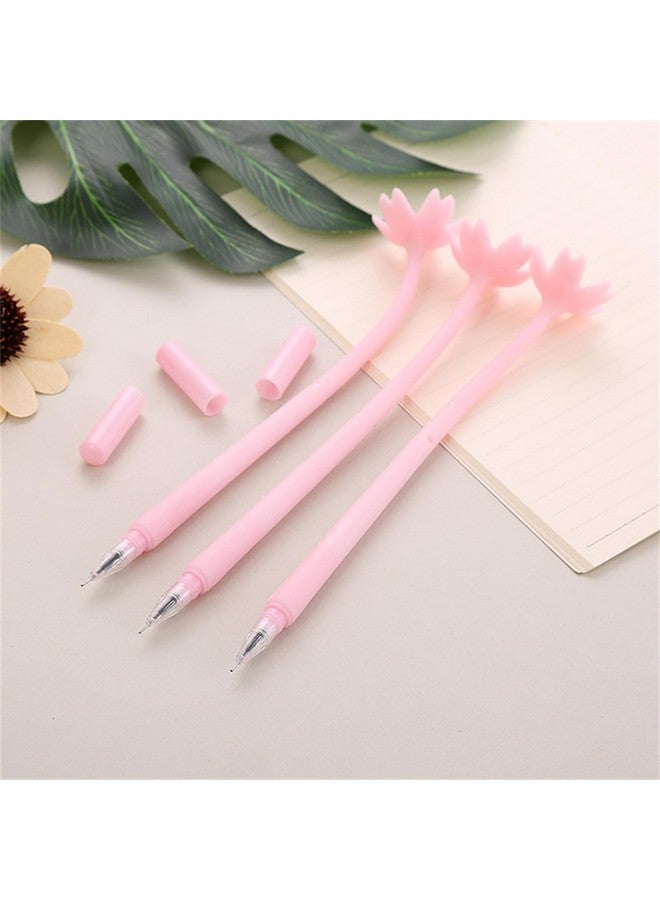 YYaaloa 12Pcs Cute Pink Flower Gel Ink Pens Writing Pens 0.5 Mm Black Ink Fun Kawaii Pens Bulk For Kids Office School Supplies  - Image 5