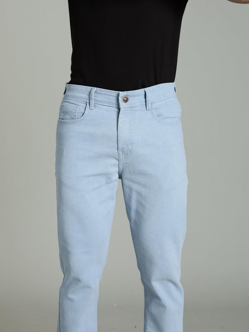INKD Men's Classic Regular Fit Jeans with 5 Pocket Styling | Mid- Rise | Soft & Stretchable (Denim Divine, 28) - Image 3