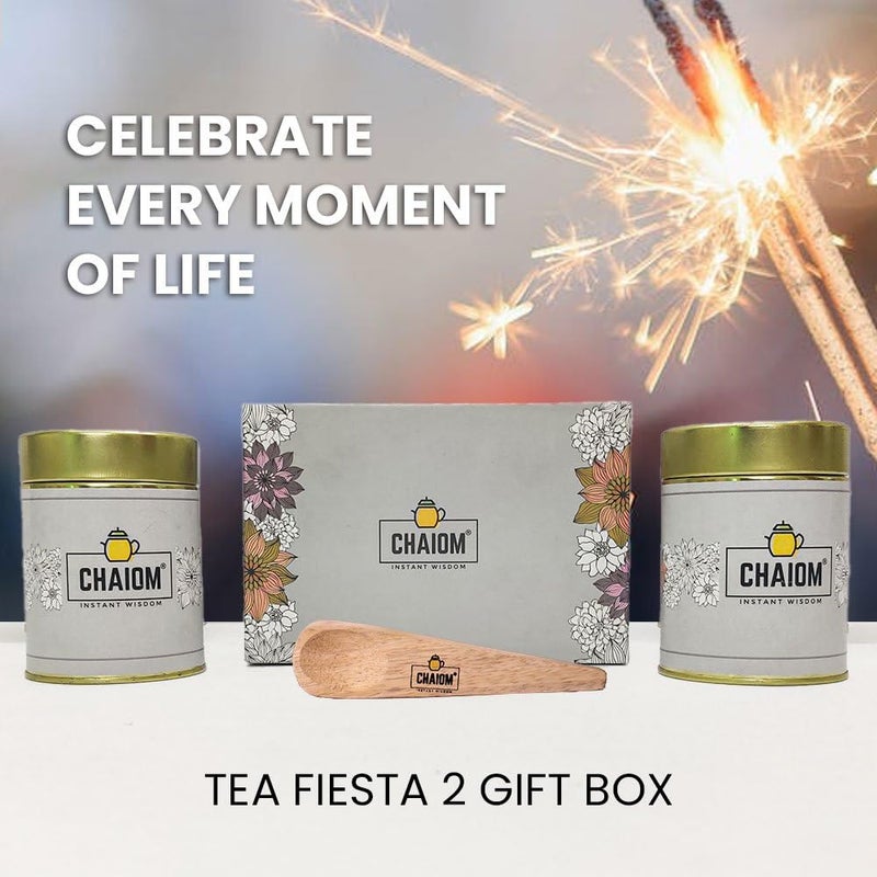 CHAIOM Tea Fiesta 2 | Tea Gift Box | Loose Tea | 2 Variety Flavors | 50gm each - Image 4