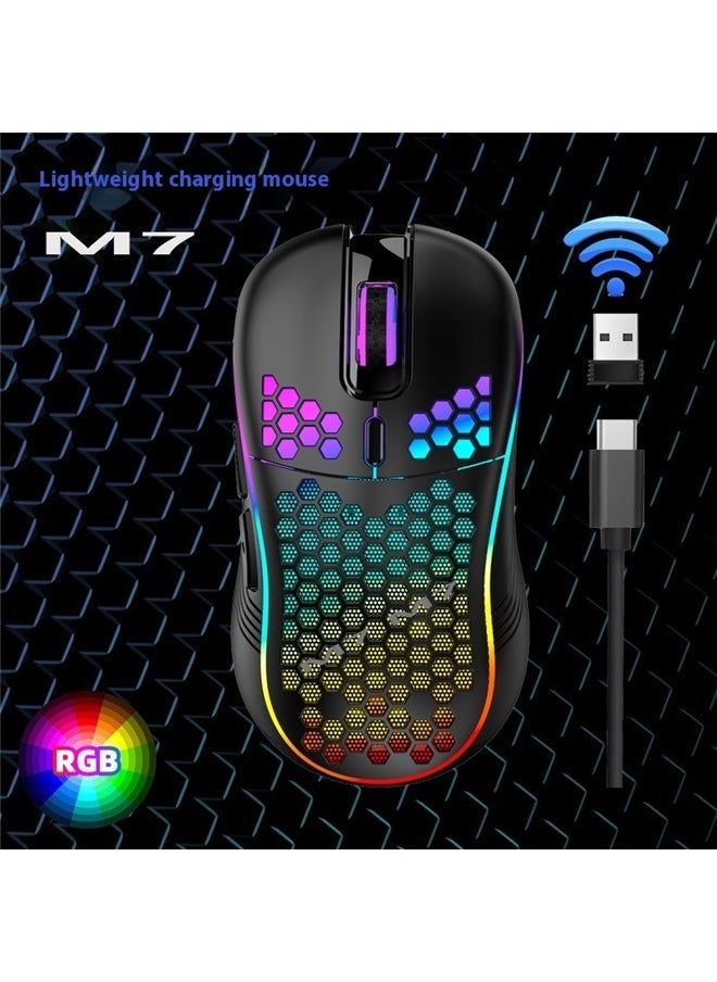 yongsheng Wired Gaming Mouse,Honeycomb Wired Gaming Mouse, RGB Backlight and Adjustable , Ergonomic and Lightweight USB Computer Mouse with High Precision Sensor for  Laptop Gamers (Black)  - Image 4