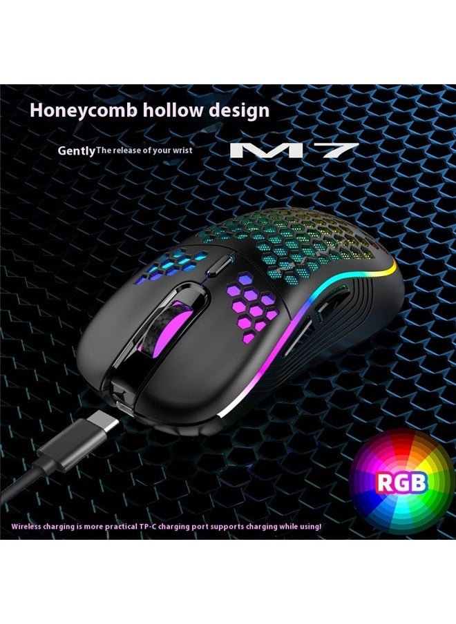 yongsheng Wired Gaming Mouse,Honeycomb Wired Gaming Mouse, RGB Backlight and Adjustable , Ergonomic and Lightweight USB Computer Mouse with High Precision Sensor for  Laptop Gamers (Black)  - Image 5