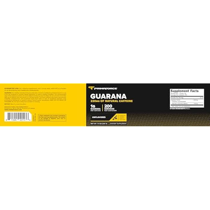 Primaforce Guarana Powder (200g) (Unflavored) - Pure Guarana, 220 mg Natural Caffeine, 200 Servings - Image 5