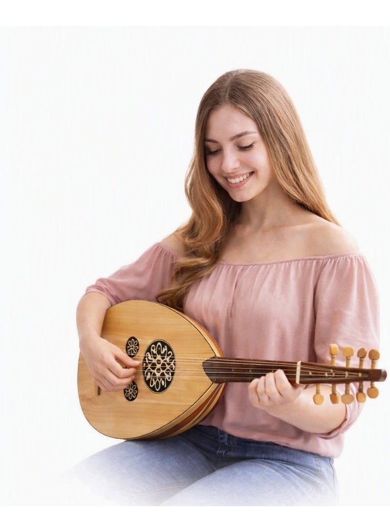 Handmade Classic Arabic Oud Egyptian Lute 9 Strings for Women & Girls - Entry Level Study Oud Lute for Beginners & Students - Image 1