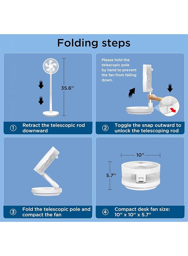 general Portable Oscillating Fan,10 inch,Battery Operated Fan Adjustable Height, USB Rechargeable Home Office Outdoor Camping Tent Travel - Image 3