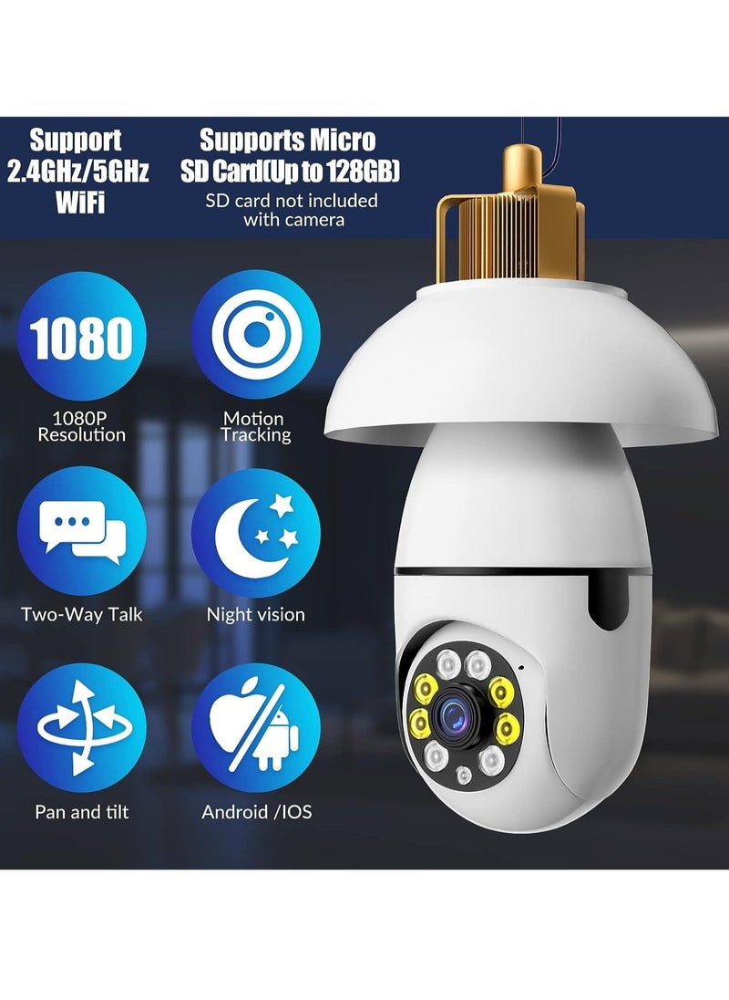 ELTRAZONE E27 Camera, 1080P Security Camera System with 2.4GHz WiFi, 360 Degree Wireless Home Surveillance Cameras, Night Vision, Two Way Audio, Smart Motion Detection - Image 1