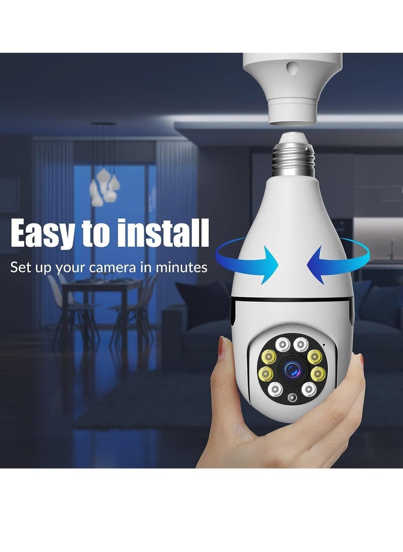 ELTRAZONE E27 Camera, 1080P Security Camera System with 2.4GHz WiFi, 360 Degree Wireless Home Surveillance Cameras, Night Vision, Two Way Audio, Smart Motion Detection - Image 2