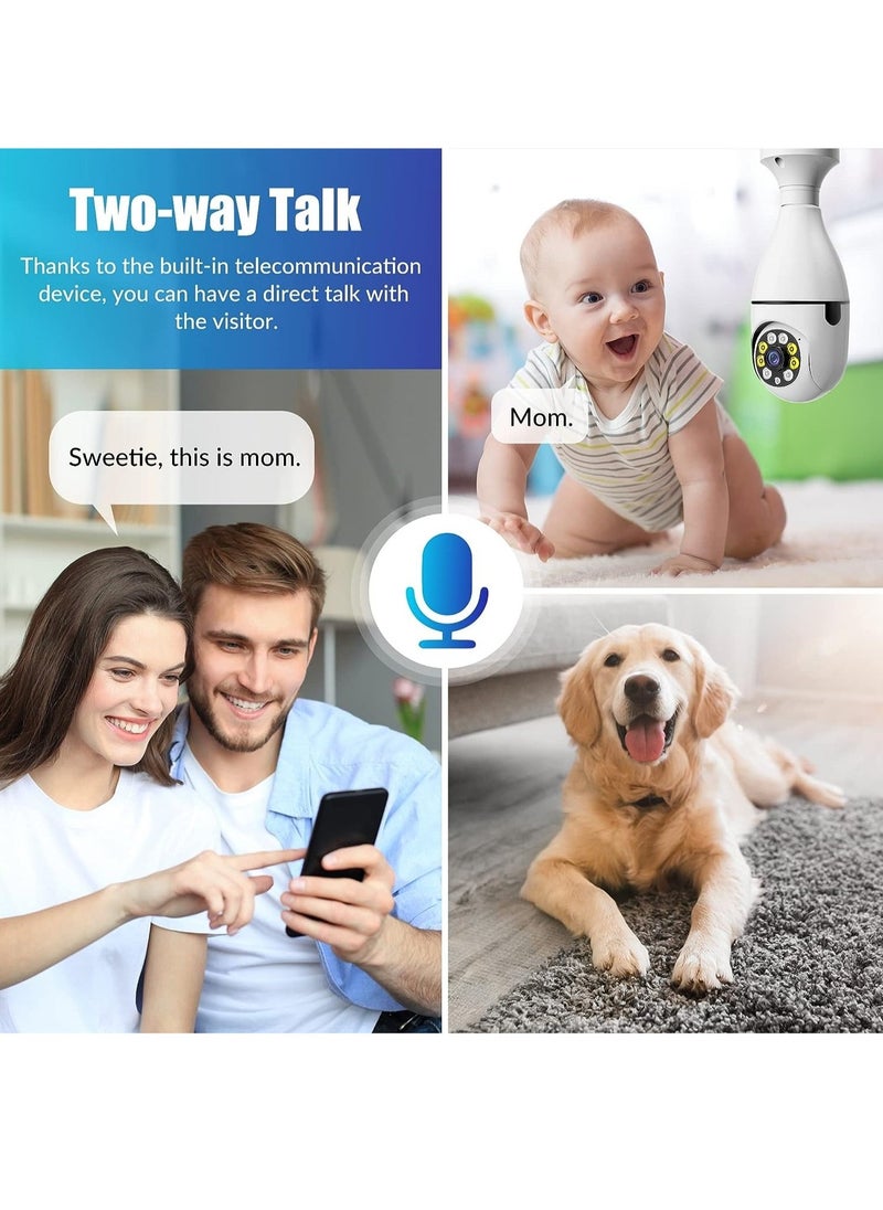 ELTRAZONE E27 Camera, 1080P Security Camera System with 2.4GHz WiFi, 360 Degree Wireless Home Surveillance Cameras, Night Vision, Two Way Audio, Smart Motion Detection - Image 5