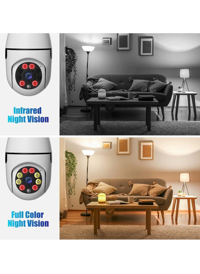ELTRAZONE E27 Camera, 1080P Security Camera System with 2.4GHz WiFi, 360 Degree Wireless Home Surveillance Cameras, Night Vision, Two Way Audio, Smart Motion Detection - Image 4