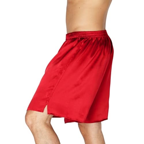 INTIMO شورتات حرير كلاسيكية للرجال من إنتيمو - كبير وطويل، أحمر، 1X - Image 4