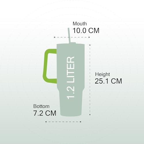 SOLARA Elixir 40oz Insulated Tumbler with Straw and Lid, Tumblers for Hot and Cold, 1200ml Stainless Steel Tumbler with Straw, Travel Mug, Coffee Mug for Office, Home, Lemon Drop - Image 4