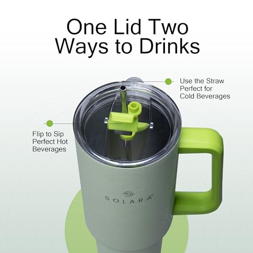 SOLARA Elixir 40oz Insulated Tumbler with Straw and Lid, Tumblers for Hot and Cold, 1200ml Stainless Steel Tumbler with Straw, Travel Mug, Coffee Mug for Office, Home, Lemon Drop - Image 2