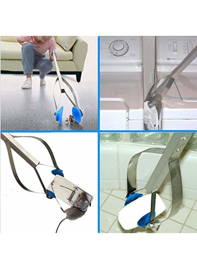 ArcMate EZ Reacher Standard, Indoor Reacher Grabber with 4-Finger Pistol Grip, 5-lb. Pickup Capacity, XL 4.5" Wide Fingers, Nimble Cup Tips, Heat Resistant Food Grade Silicone Tips, Blue, 26" (7986) - Image 2