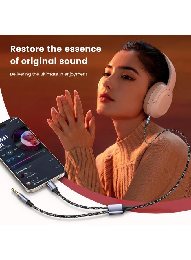 MOSWAG 2 in 1 3.5mm Aux Cable to 3.5mm Audio Aux Jack Cable 3.28FT/1M with USB C to AUX Cable Audio Auxiliary Input Adapter Male to Male AUX Cord for Headphones,Car,Home Stereos,Speaker - Image 3