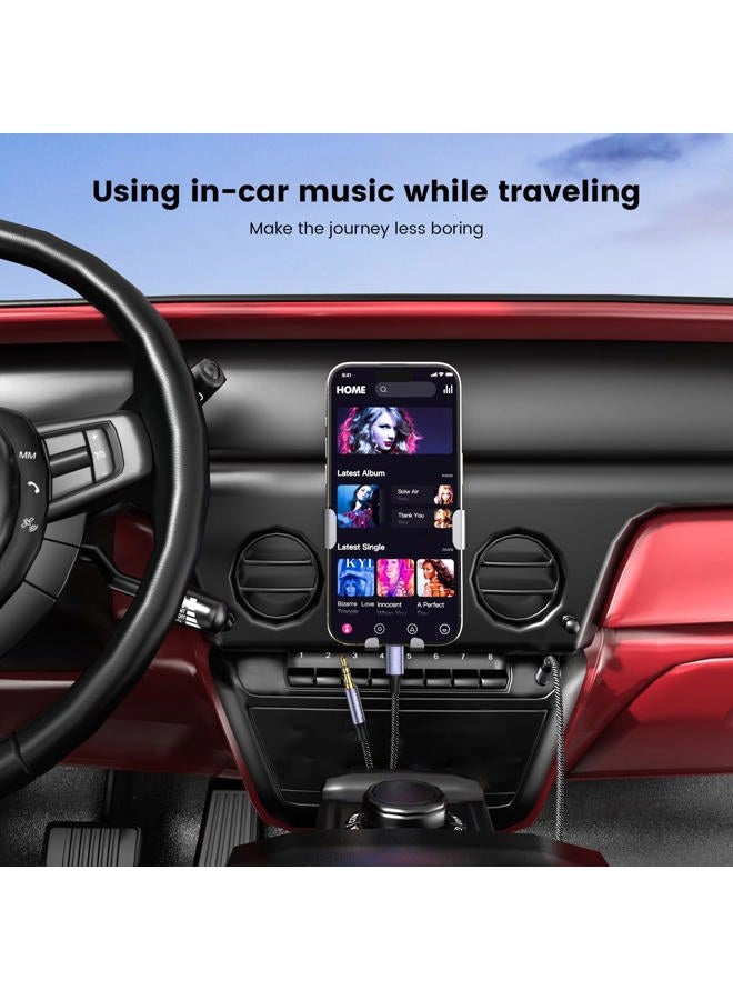 MOSWAG 2 in 1 3.5mm Aux Cable to 3.5mm Audio Aux Jack Cable 3.28FT/1M with USB C to AUX Cable Audio Auxiliary Input Adapter Male to Male AUX Cord for Headphones,Car,Home Stereos,Speaker - Image 4