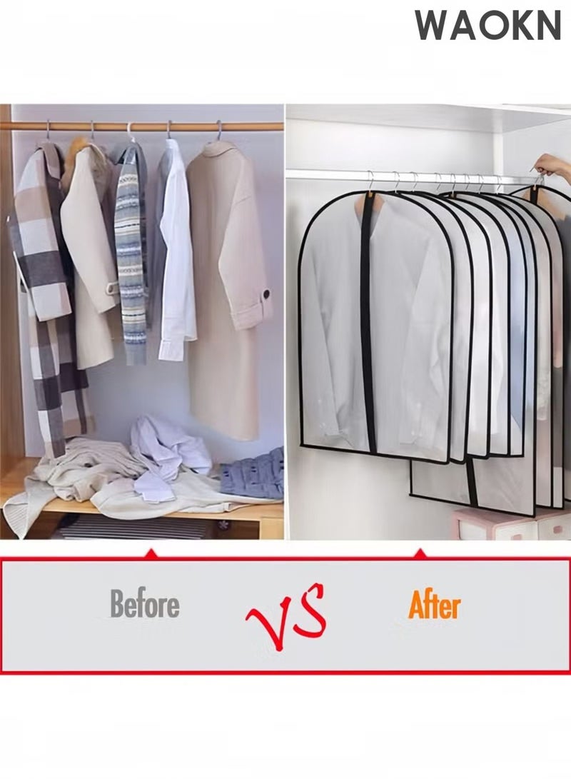 WAOKN Garment Bags , Suit Bag for Closet Storage , Hanging Clothes Dress Cover Bags , Coat Bags for Storage Dust , Proof Hanging Garment Bag Waterproof for Wardrobe Storage  , Suit Covers, 60*140cm (5 Pack). - Image 2