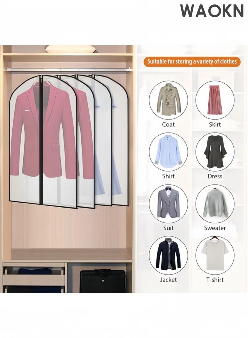 WAOKN Garment Bags , Suit Bag for Closet Storage , Hanging Clothes Dress Cover Bags , Coat Bags for Storage Dust , Proof Hanging Garment Bag Waterproof for Wardrobe Storage  , Suit Covers, 60*140cm (5 Pack). - Image 5