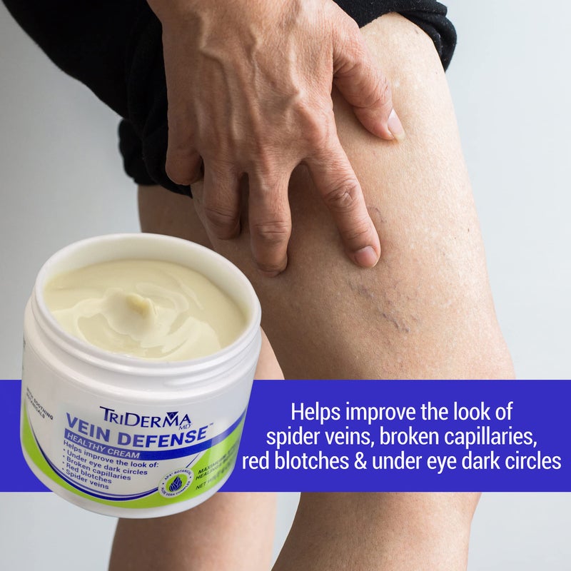 TriDerma Vein Defense Healthy Cream, Helps Improve the look of Spider Veins, Broken Capillaries, Red Blotches and Under Eye Dark Circles 4 oz - Image 3