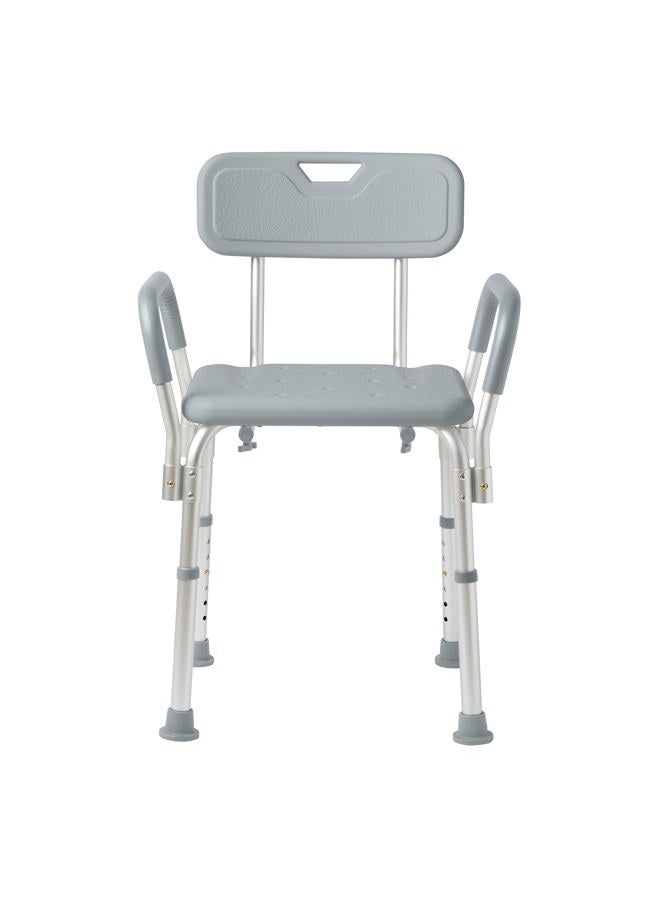 Medline Shower Chair with Backrest and Padded Armrests - 350 lb. capacity, Bath Bench, Seat, Stool for Independent Adult, Seniors, Elderly & Disabled Patients - Image 1