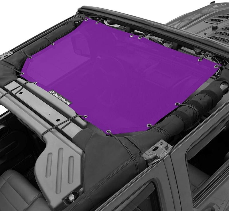 Shadeidea JK Sun Shade Top for Jeep Wrangler JKU (2007-2018) - Purple Soft Mesh Roof Cover - Image 1