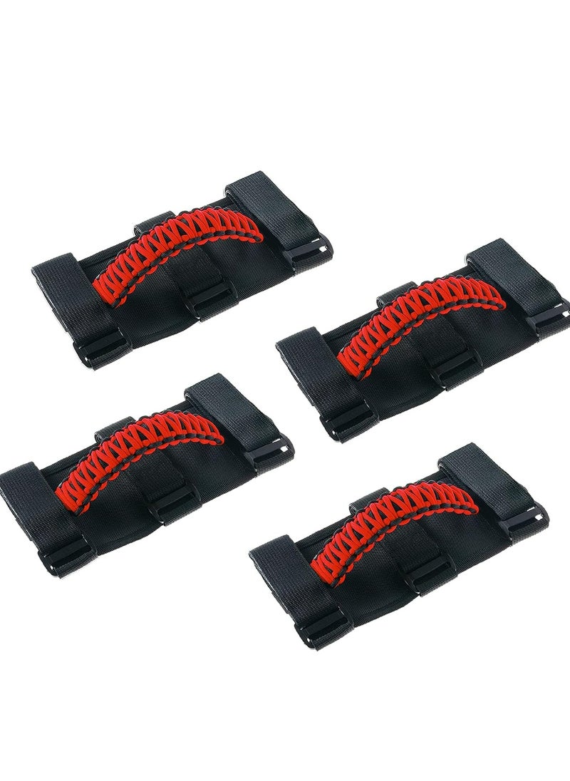 أوزيغالور 4 x حوضية أوتومبيل رول بار للإمساك العتادين لجيب Wrangler CJ YJ TJ JK JKU JL JLU & Gladiator JT 1955-2023، ملحقات داخلية، أسود وأحمر  - Image 1