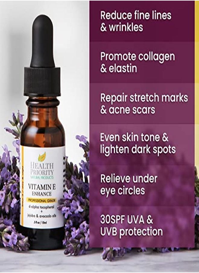 Health Priority Natural Products Scars. Small Batch, All Natural Vitamin E Serum Hand Made In South Carolina Using Sunflower Oil. Nourish & Repair With Our Anti Aging Serum. (Lavender 0.5 Fl Oz)  - Image 3