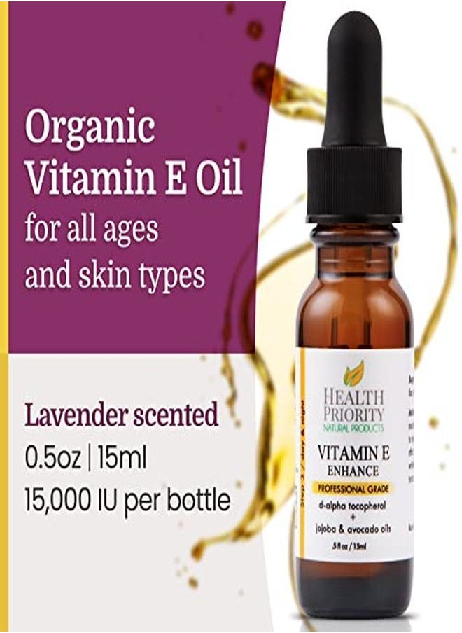 Health Priority Natural Products Scars. Small Batch, All Natural Vitamin E Serum Hand Made In South Carolina Using Sunflower Oil. Nourish & Repair With Our Anti Aging Serum. (Lavender 0.5 Fl Oz)  - Image 2