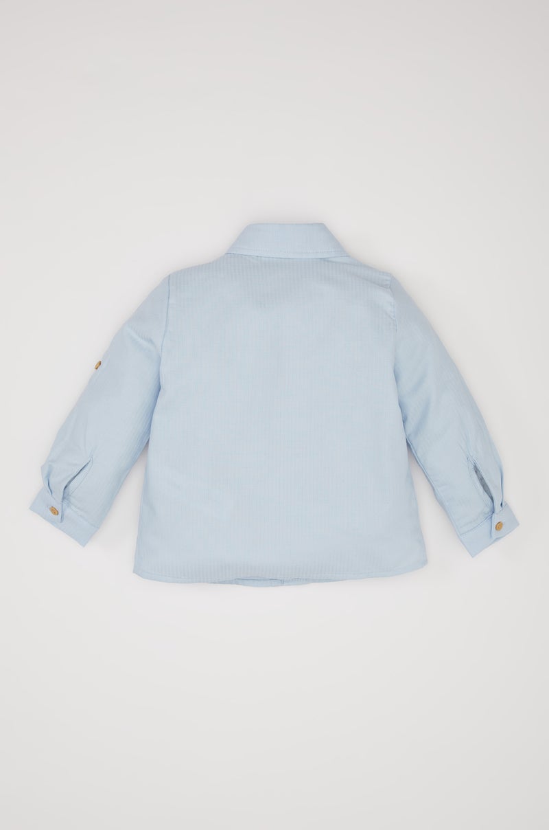 ديفاكتو قميص كم طويل بيبي اولادي جاكار قصة عادية - Image 4