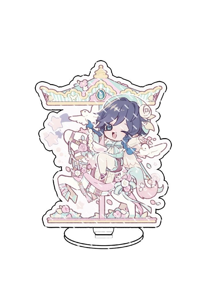 Genshin Impact Stand Figure Acrylic Ornaments Stand Model Collections Peripheral Statue Card Character Proof Series Transparent Figure Model Fans Decoration Collection Desk Decor Toys Cute(4pcs)  - Image 4
