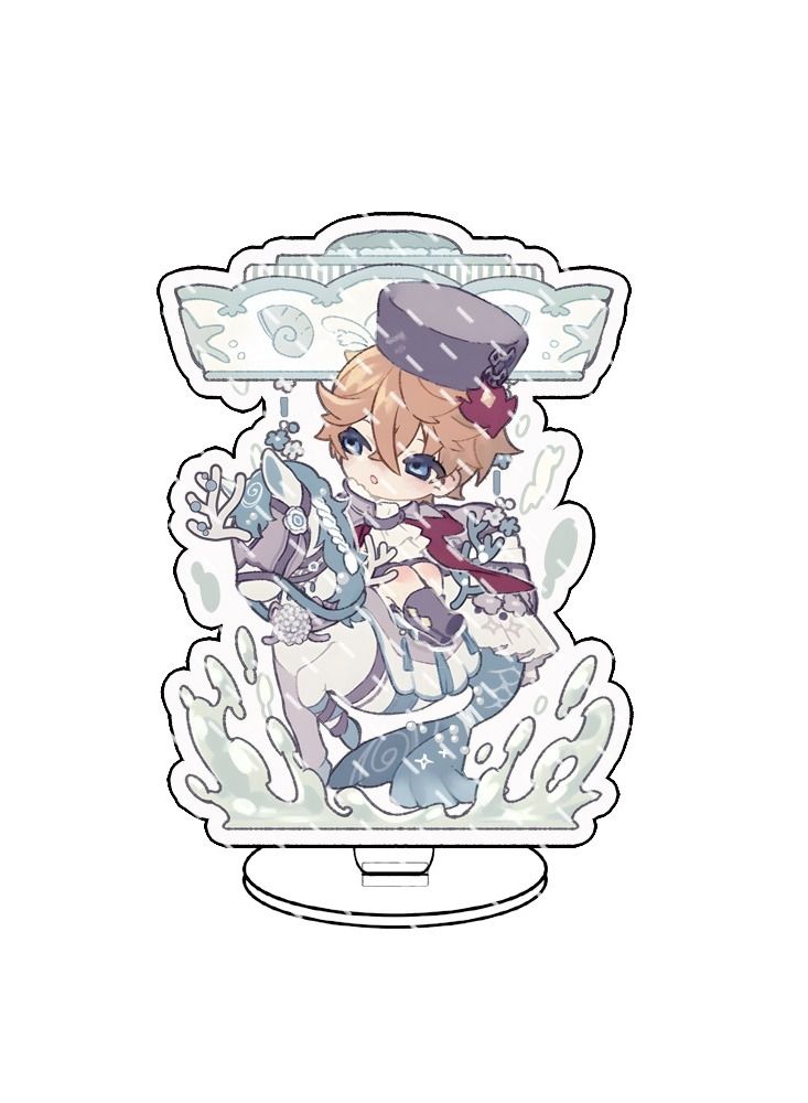 Genshin Impact Stand Figure Acrylic Ornaments Stand Model Collections Peripheral Statue Card Character Proof Series Transparent Figure Model Fans Decoration Collection Desk Decor Toys Cute(4pcs)  - Image 3