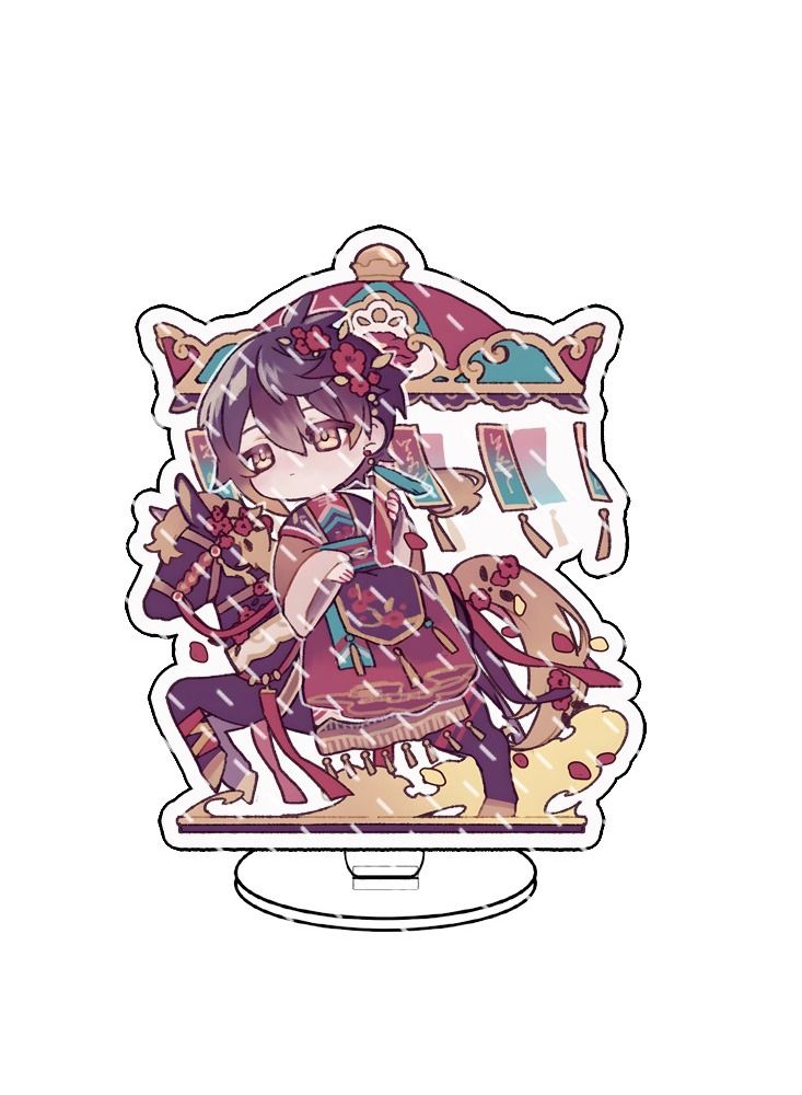 Genshin Impact Stand Figure Acrylic Ornaments Stand Model Collections Peripheral Statue Card Character Proof Series Transparent Figure Model Fans Decoration Collection Desk Decor Toys Cute(4pcs)  - Image 2