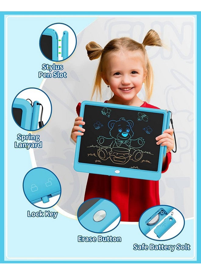 proffisy LCD Writing Tablet, 12Inch Erasable Writing Pad, Paperless Digital Tablet E-Writer Pad for Kids Children at Home and School(Multicolor-Blue) - Image 3