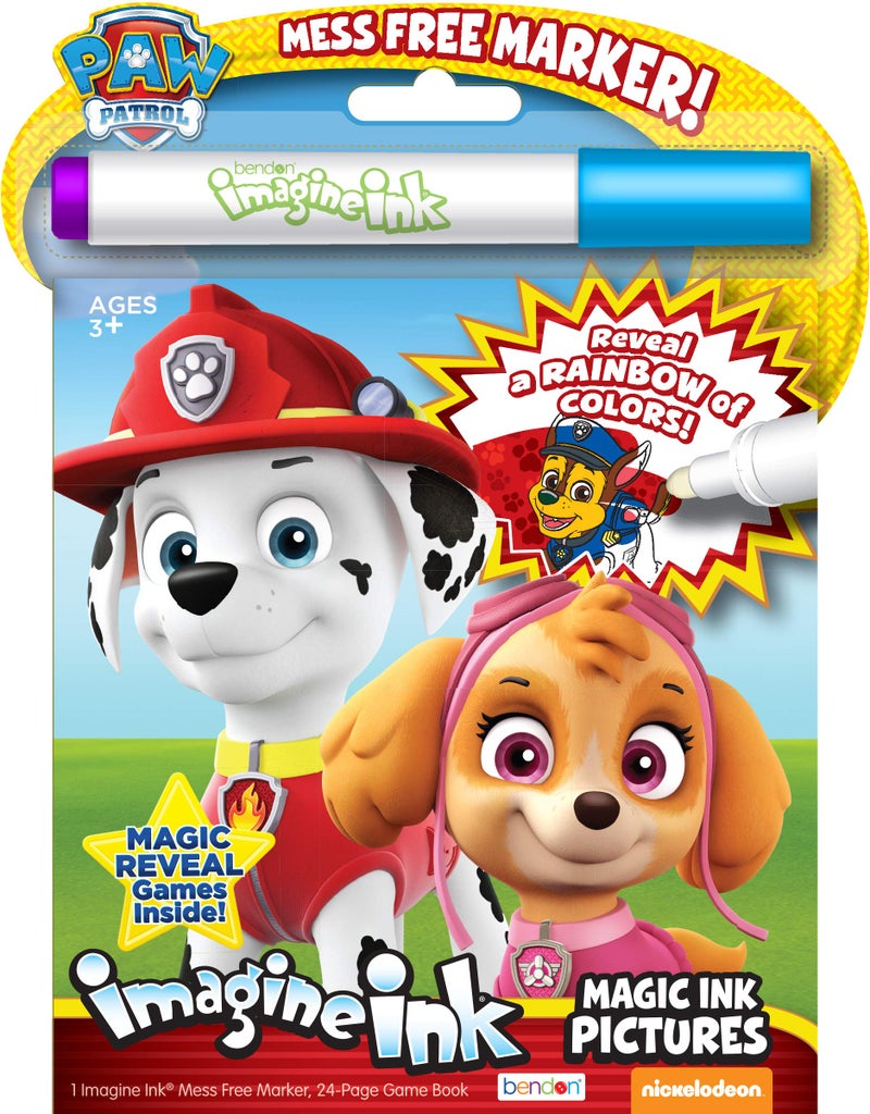Nickelodeon PAW Patrol 20-Page Imagine Ink Coloring Book with 1 Mess Free Marker Bendon 38709 - Image 1