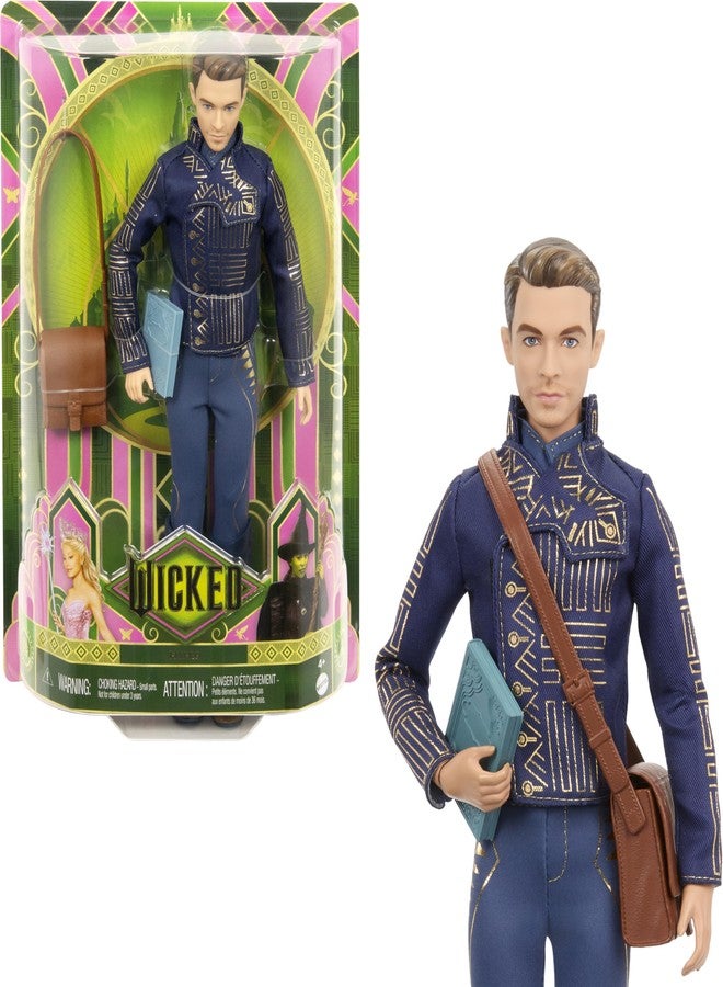 WICKED Mattel Universal Wicked Fiyero Fashion Doll with Posability, Removable School Uniform, Boots, & School Satchel and Textbook Accessory - Image 1