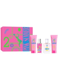 Hybrid  Company Pink Summer 4Piece Gift Set for Women 15 FlOz Perfume 50ml Body Lotion Mist Shower Gel