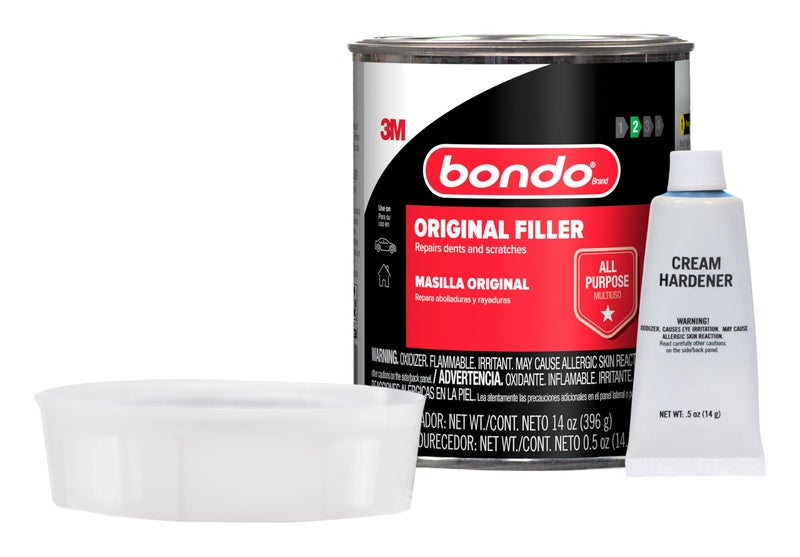 3M Bondo Body Filler, Original Formula for Fast, Easy Repair & Restoration of your Vehicle, 00261, Filler 14 oz and 0.5 oz Hardener, 1 Can, Salmon - Image 5