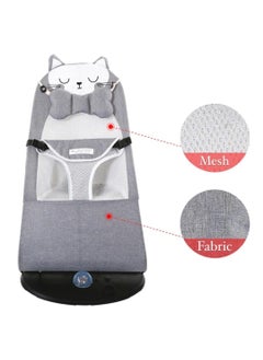 EXILOM Exilom Comfort Natural Baby Bouncer Rocking Chair Portable Bouncer Seat for Babies Ergonomic Design Baby Bouncy Seats Foldable and Reclining with Music Grey  - Image 5
