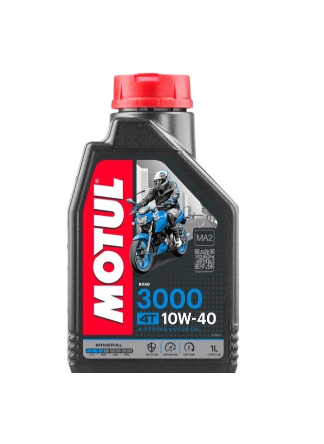 MOTUL 3000 10W-40 4T (1L) زيت محرك دراجة نارية معدني I مستورد من أوروبا 