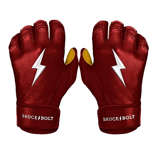 BRUCE BOLT Original Series Short Cuff Batting Gloves Classic Edition Solid Maroon Small - Image 1