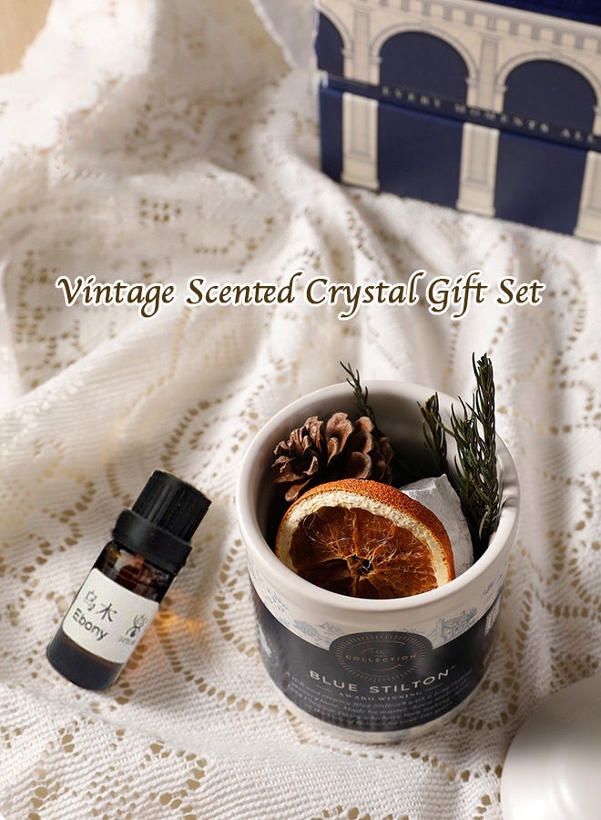 Save The Date Luxury Palace Aromatherapy Crystal Set, Ebony Scent, Reedless Diffuser Gift Box for Home & Office, Long-Lasting Fragrance, Elegant Decor - Image 2
