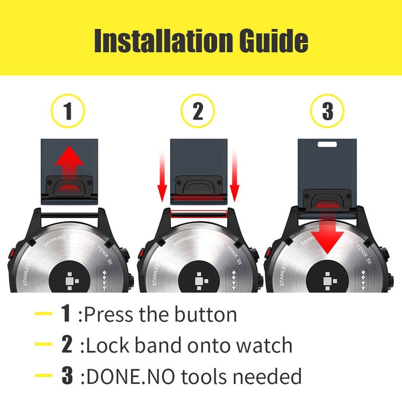 ANCOOL for Fenix 5/Fenix 6/Fenix 7 Band 22mm Silicone Watch Band for Fenix 8 Fenix E 47mm/Fenix 5 Plus/Fenix 6 Pro/Fenix 7 Pro/Forerunner 935(7pcs Set) - Image 4
