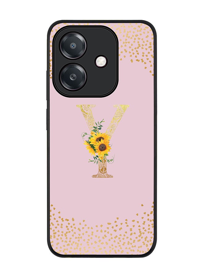Stylizedd For Oppo A5i Case,Slim fit Camera Protection, Shockproof Thin Phone cover  - Custom Floral Monogram - Y  (Pink )