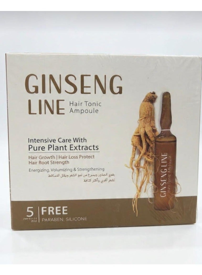 Hair growth and hair loss prevention ampoules with ginseng extract - 10 ml - Box containing 5 ampoules