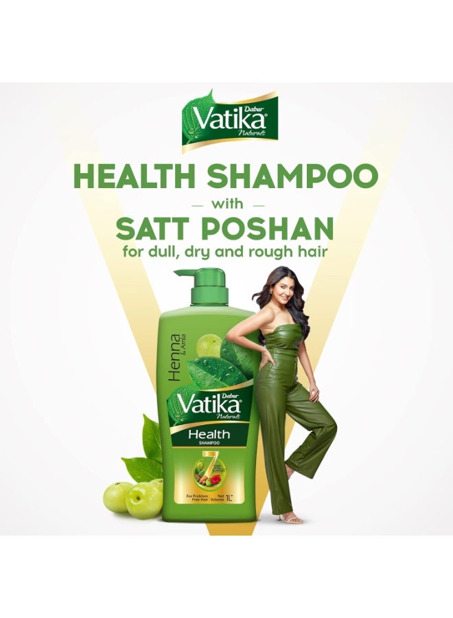 Dabur Vatika Health Shampoo - 1 L | With Henna & Amla | For Strong, Problem-Free Hair - Image 4