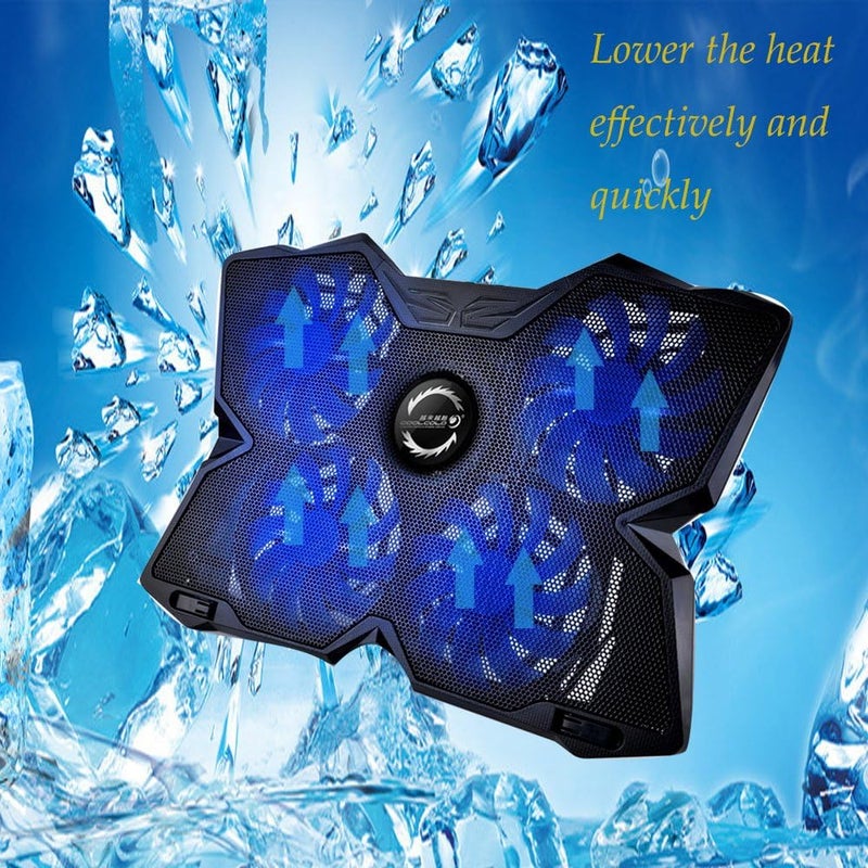 BAGGRA Goofly USB Powered Slim Flat Notebook Laptop Cooler Cooling Pad Radiator Notebook Stand Holder with LED Four Fans for 17inch Laptop Gaming Daily Use - Image 4