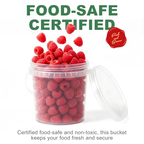 ASEVAT 10 Pack 67OZ/2000ML Airtight White Plastic Bucket with Lid & Handle, Food Grade Reusable Tub - Freezer & Microwave Safe for Ice, Ice Cream, Sauce, Soup & Party - Image 3
