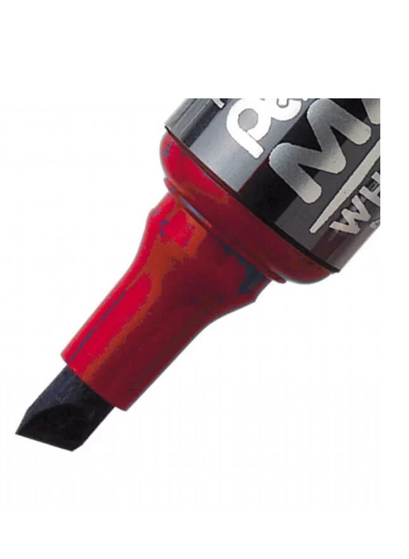 Pentel 12 قطعة من قلم تحديد ماكسي فلو بحبر أحمر على اللوح الأبيض - Image 3
